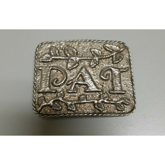 Vintage Estate Silvertone Buckle PAT Belt Buckle Ladies Rodeo Wear Rare Western main image 4